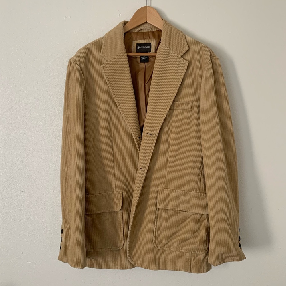 ST. JOHNS BAY | Tan Corduroy Blazer Coat